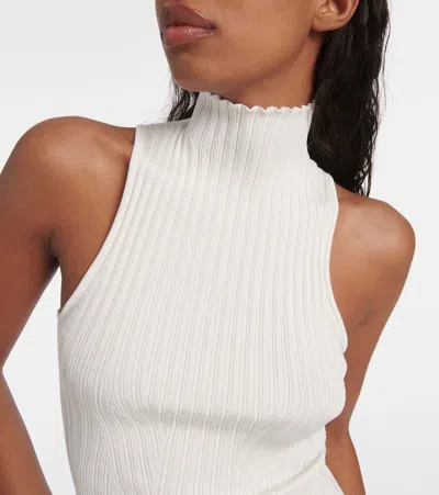 Khaite Maxikleid Zare Aus Rippstrick In Weiss