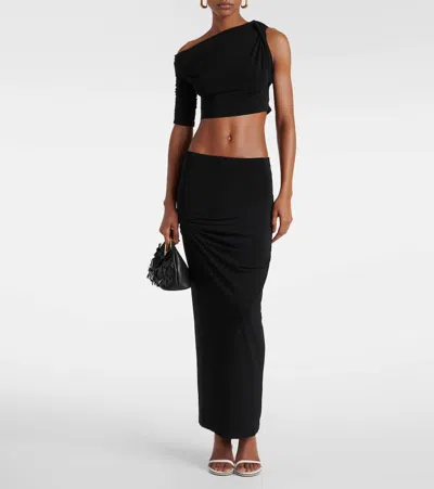 Jacquemus Women Le Haut Drapeado In Schwarz