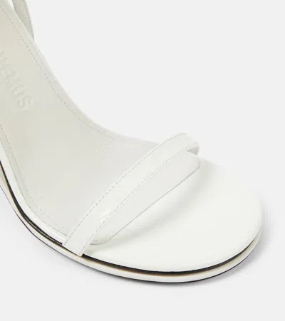 Shop Jacquemus Les Doubles Sandales Leather Sandals In Weiss