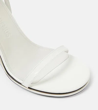 Jacquemus Sandalen Les Doubles Sandales Aus Leder In Weiss