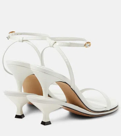 Shop Jacquemus Les Doubles Sandales Leather Sandals In Weiss