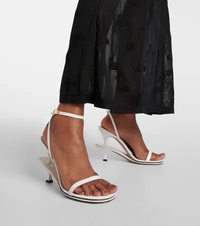 Shop Jacquemus Les Doubles Sandales Leather Sandals In Weiss