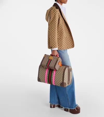 Shop Gucci Savoy Small Gg Supreme Makeup Bag In Multicolor