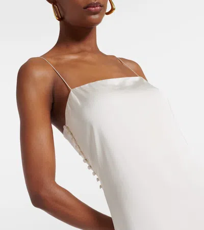 Jacquemus Robe La Robe Noiva Aus Satin In Weiss