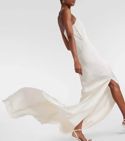 Jacquemus Robe La Robe Noiva Aus Satin In Weiss