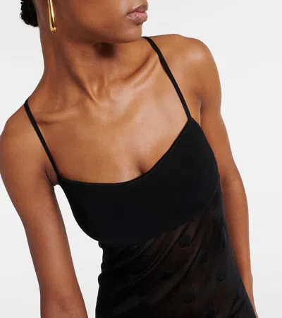 Jacquemus Robe La Robe Maille Puntini Aus Mesh In Schwarz