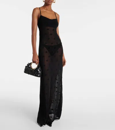 Jacquemus Robe La Robe Maille Puntini Aus Mesh In Schwarz