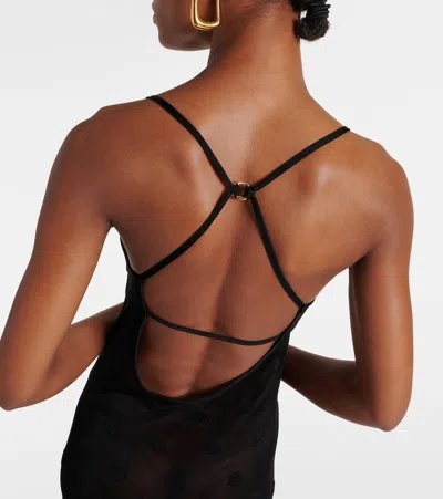 Jacquemus Robe La Robe Maille Puntini Aus Mesh In Schwarz