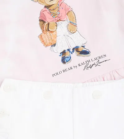 Polo Ralph Lauren Baby Set Polo Bear Aus T-shirt Und Shorts In Pink