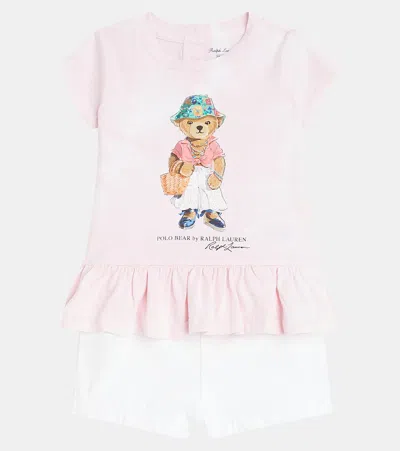Polo Ralph Lauren Baby Set Polo Bear Aus T-shirt Und Shorts In Pink