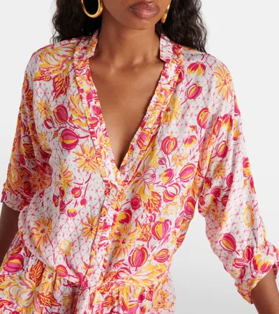 Shop Poupette St Barth Azia Floral Shirt In Pink