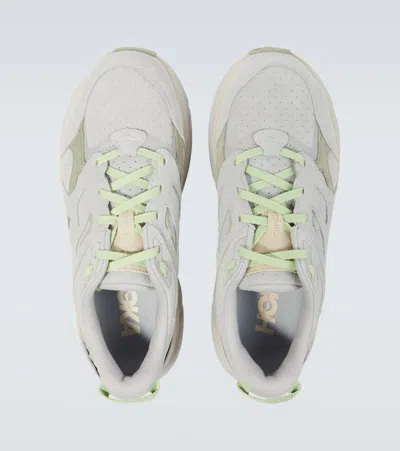 Hoka Cliftons Mens Breathable Tie String Athletic And Training Shoes In Grau