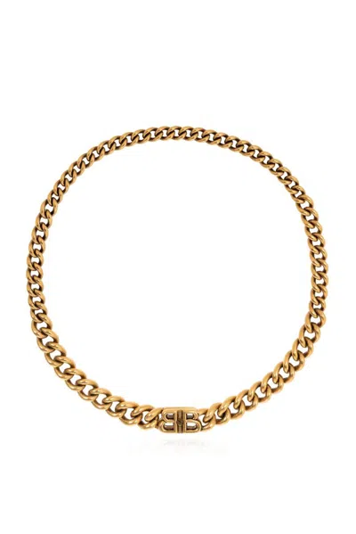 Shop Balenciaga Monaco Chain Necklace In Gold