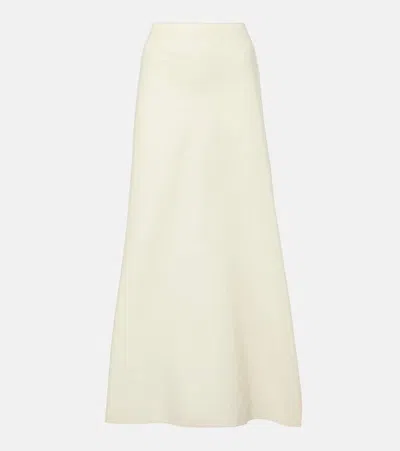 Shop Khaite Mauva Silk And Cotton Organza Maxi Skirt In Beige
