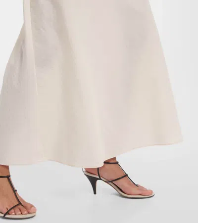 Shop Khaite Mauva Silk And Cotton Organza Maxi Skirt In Beige