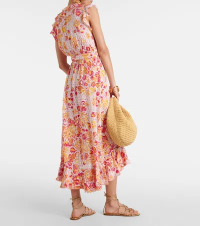 Poupette St Barth Bedrucktes Wickelkleid Aude In Pink