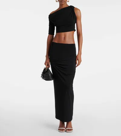 Jacquemus Maxirock La Jupe Drapeado Aus Jersey In Schwarz