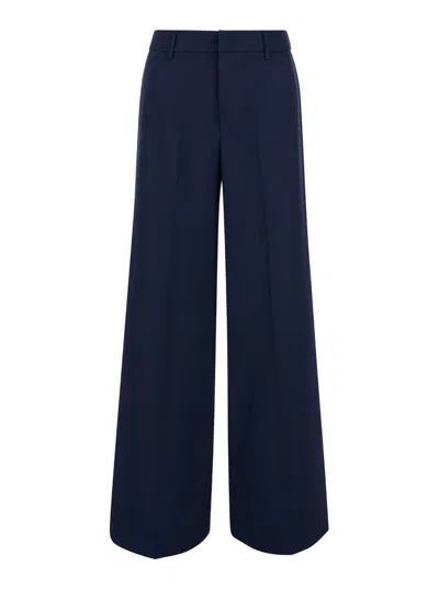 Shop Pt Torino Lorenza High Waist Half Elastic Belt Pants In Blue
