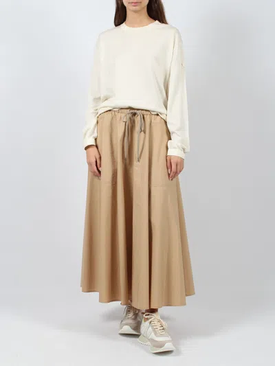 Shop Moncler Poplin Maxi Skirt