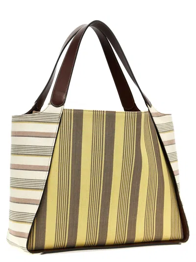 Shop Stella Mccartney Shopping Stripes Tote Bag Yellow
