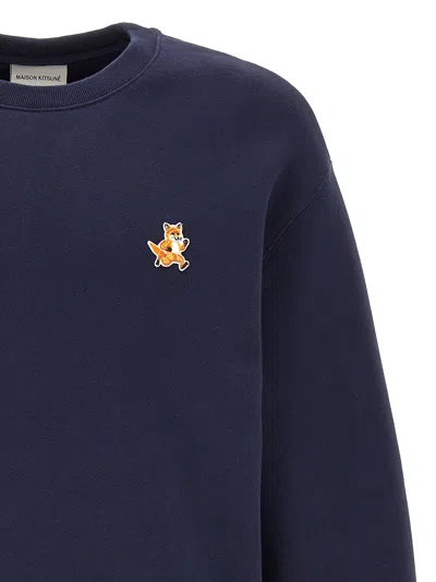 Shop Maison Kitsuné Speedy Fox Patch Sweatshirt Blue