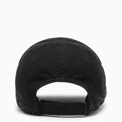 Shop Balenciaga Black Baseball Cap With Logo Men
