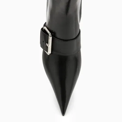 Shop Balenciaga Black Leather Pointed Boot Women