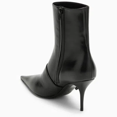 Shop Balenciaga Black Leather Pointed Boot Women