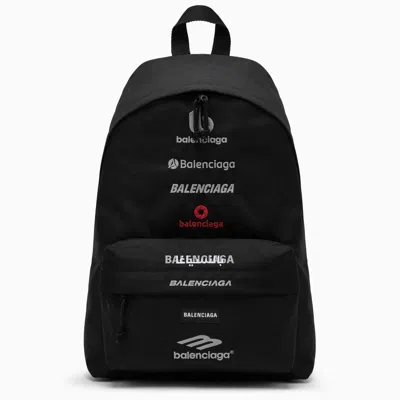 Shop Balenciaga Black Recycled Nylon Explorer Backpack With Logos Women