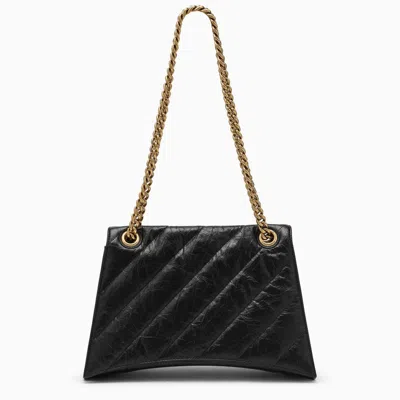 Shop Balenciaga Crush Medium Bag With Black Quilted Chain Women