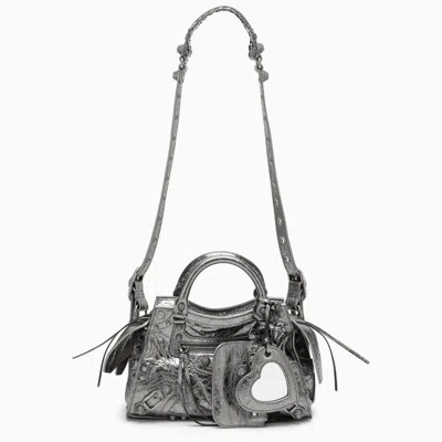 Shop Balenciaga Neo Cagole Xs Bag Silver Women