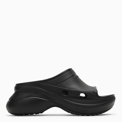 Shop Balenciaga Pool Crocs Black Rubber Sandal Women
