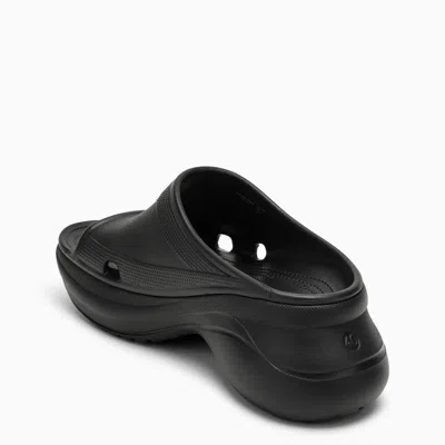 Shop Balenciaga Pool Crocs Black Rubber Sandal Women