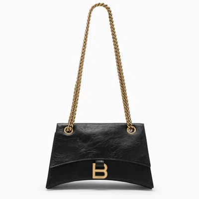 Shop Balenciaga Small Black Leather Crush Bag Women