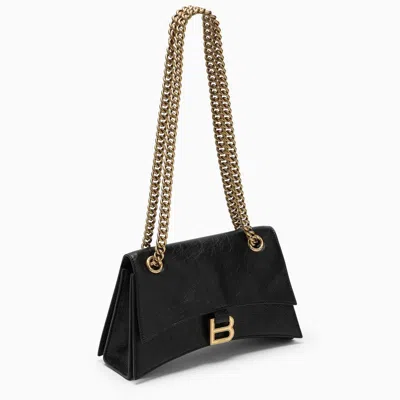 Shop Balenciaga Small Black Leather Crush Bag Women