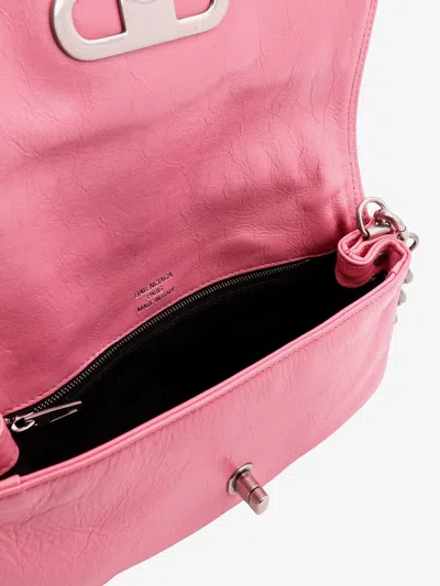 Shop Balenciaga Woman Flap Bb Woman Pink Shoulder Bags
