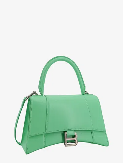 Shop Balenciaga Woman Hourglass Woman Green Handbags