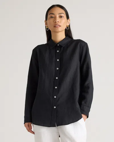 Shop Quince Women's Long Sleeve Shirt In Black