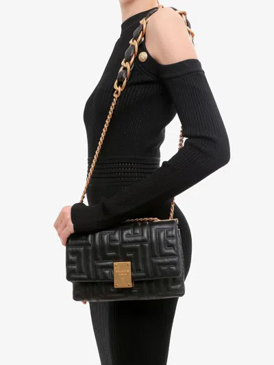 Shop Balmain Woman 1945 Woman Black Shoulder Bags