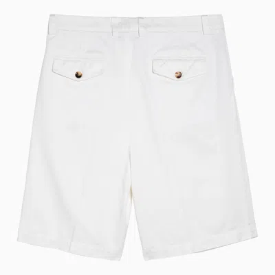 Shop Brunello Cucinelli White Cotton Bermuda Shorts Men
