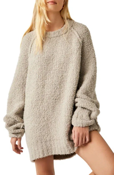 Shop Free People Teddy Sweater Tunic In Silver Clouds
