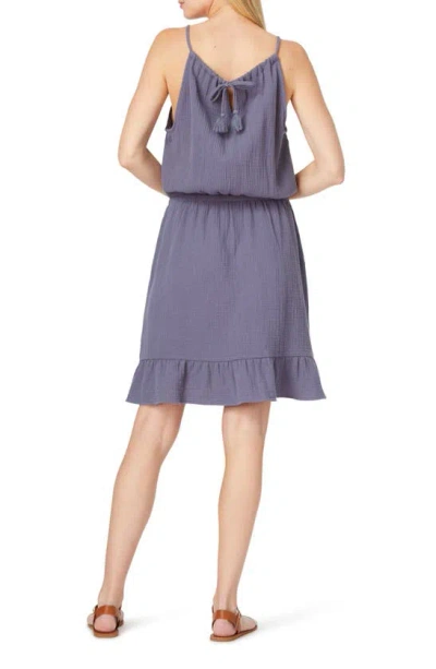 Shop C&c California Kaelyn Gauze Dress In Grisaille