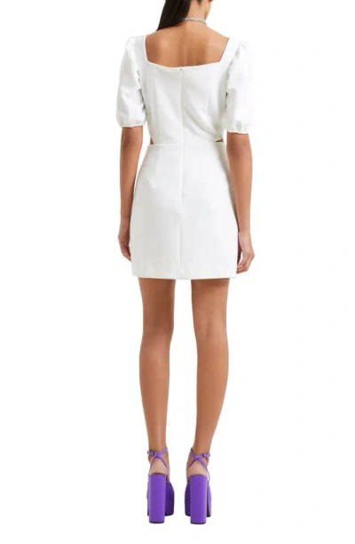 Shop French Connection Whisper Sweetheart Puff Sleeve Dress In Summer White