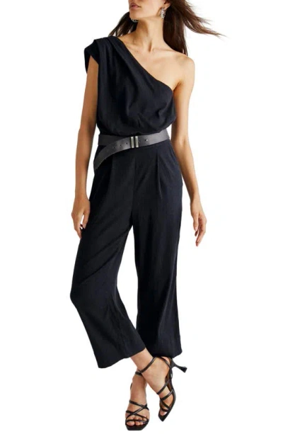 Shop Free People Avery One-shoulder Jumpsuit In Black
