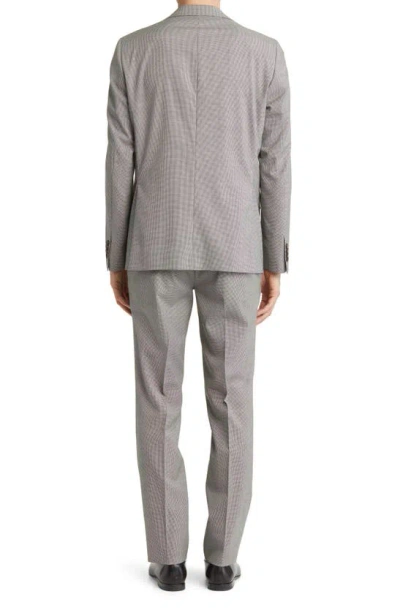 Ted Baker Robbie Extra Slim Fit Houndstooth Wool Suit In Black/white