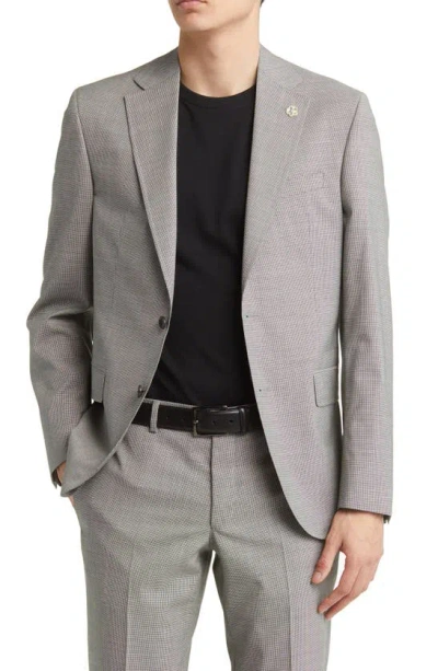 Ted Baker Robbie Extra Slim Fit Houndstooth Wool Suit In Black/white