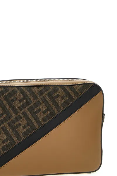 Shop Fendi Men 'camera Case' Crossbody Bag In Brown