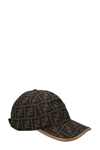 Shop Fendi Men Logo Cap In Brown