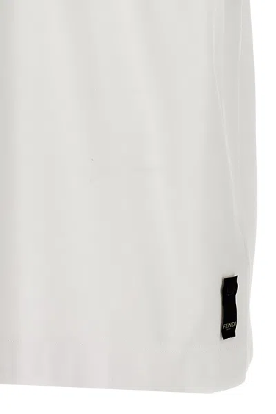Shop Fendi Men Logo Embroidery T-shirt In White