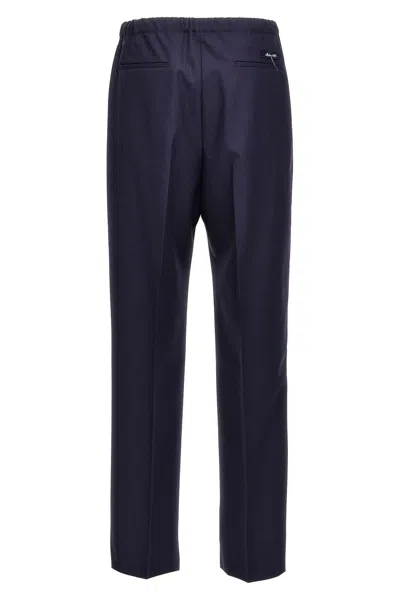 Fendi Blue Straight Pants In Wool Man In Blue